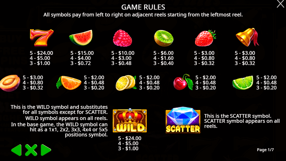 Juicy Fruits Symbols & Paytable Juicy Fruits Symbols & Paytable